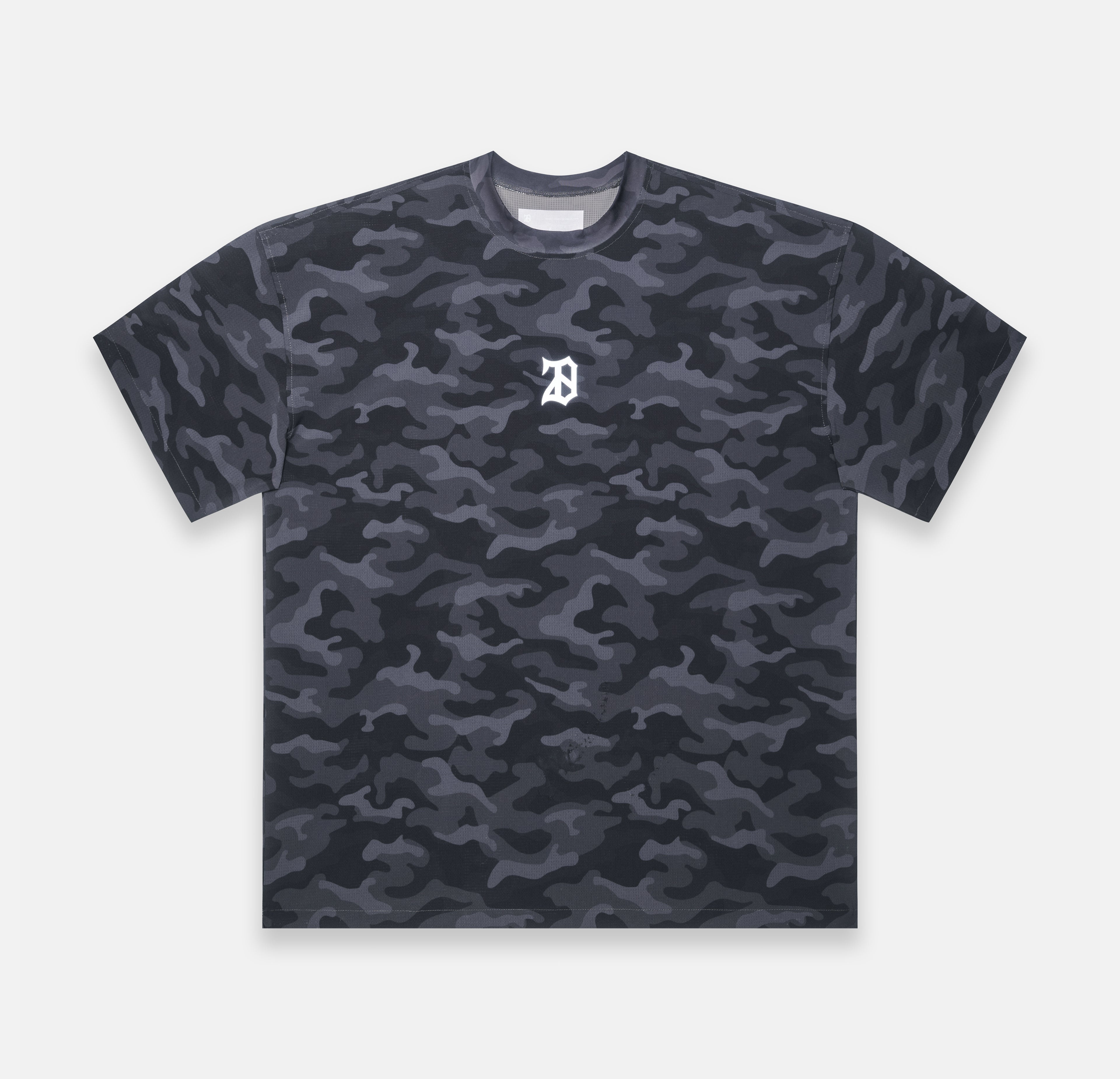 BLACK CAMO MESH T-SHIRT
