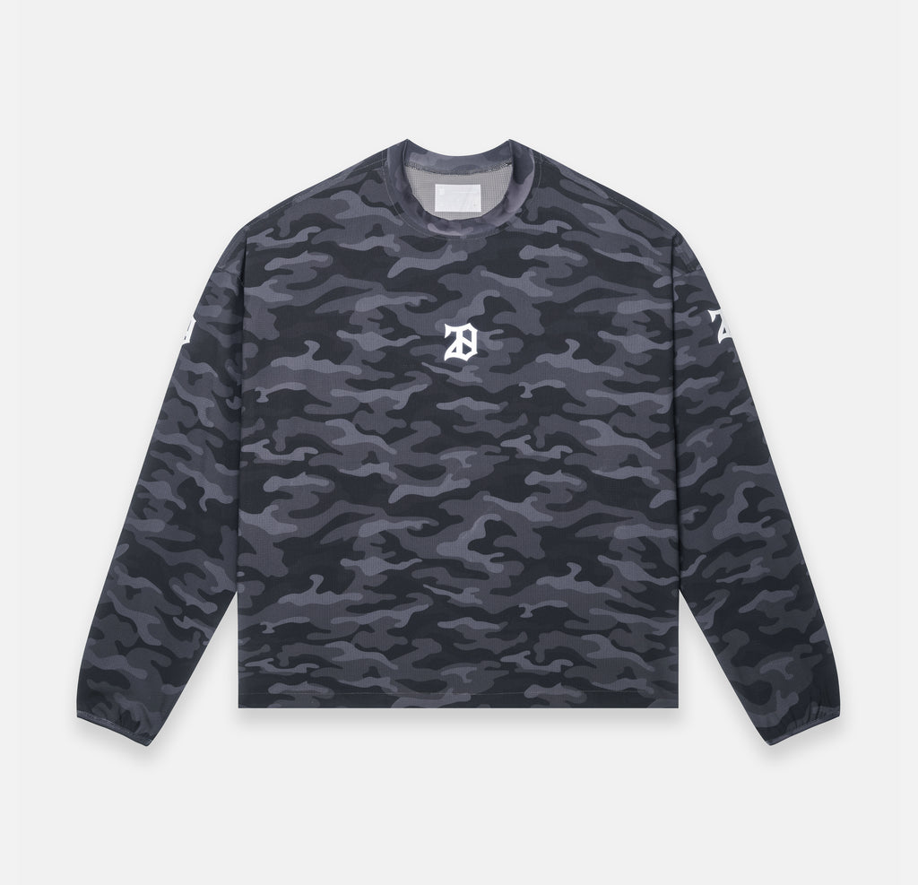 BLACK CAMO MESH LONG SLEEVE