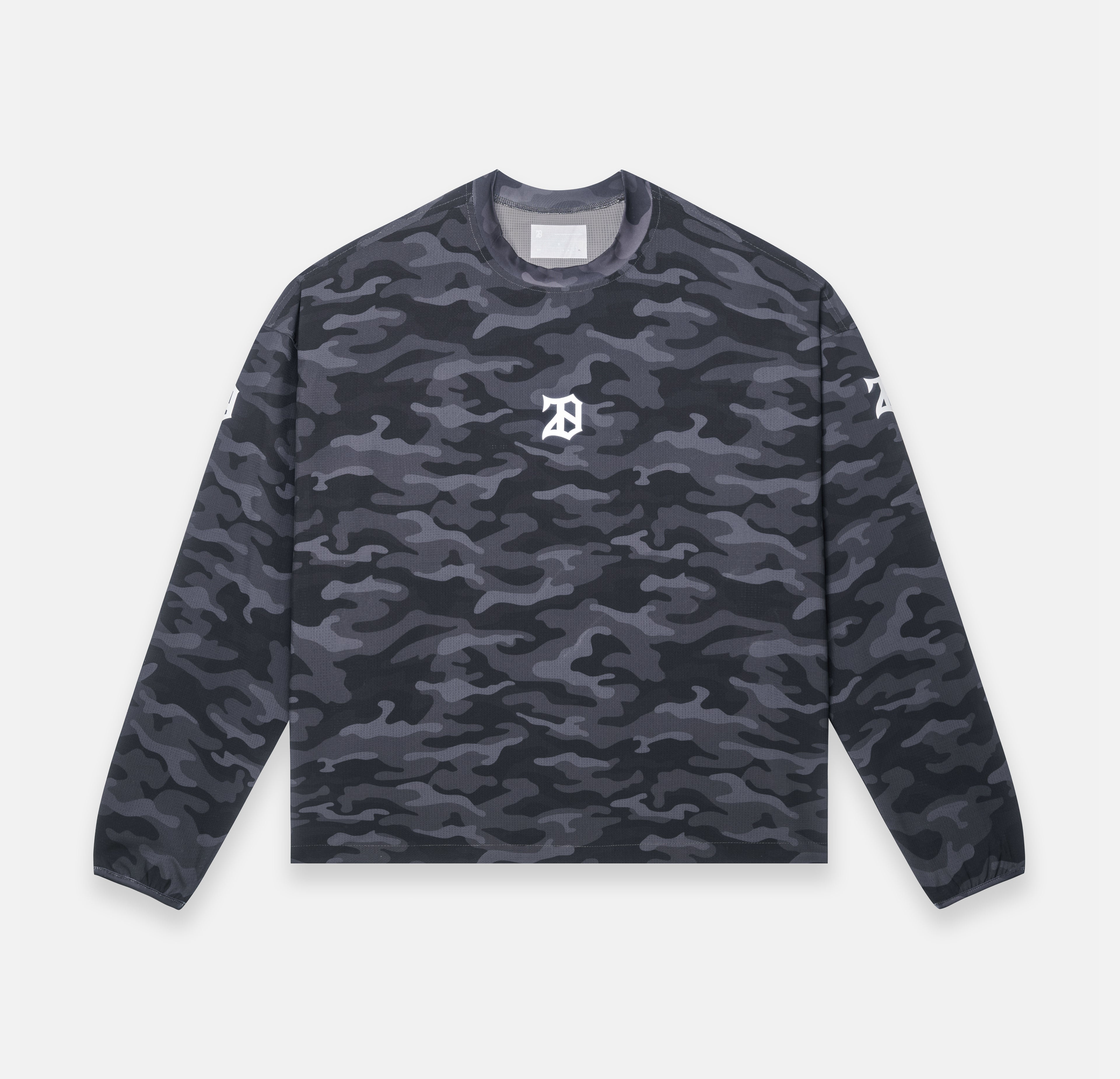 BLACK CAMO MESH LONG SLEEVE