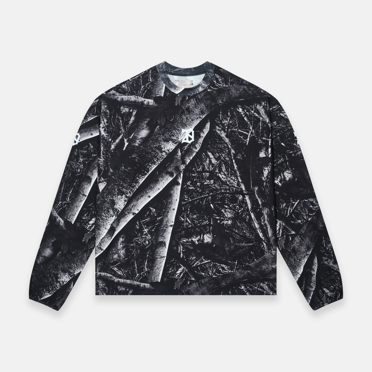 BLACK WOODLAND MESH LONG SLEEVE