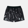5 INCH SPLIT SHORTS BLACK WOODLAND