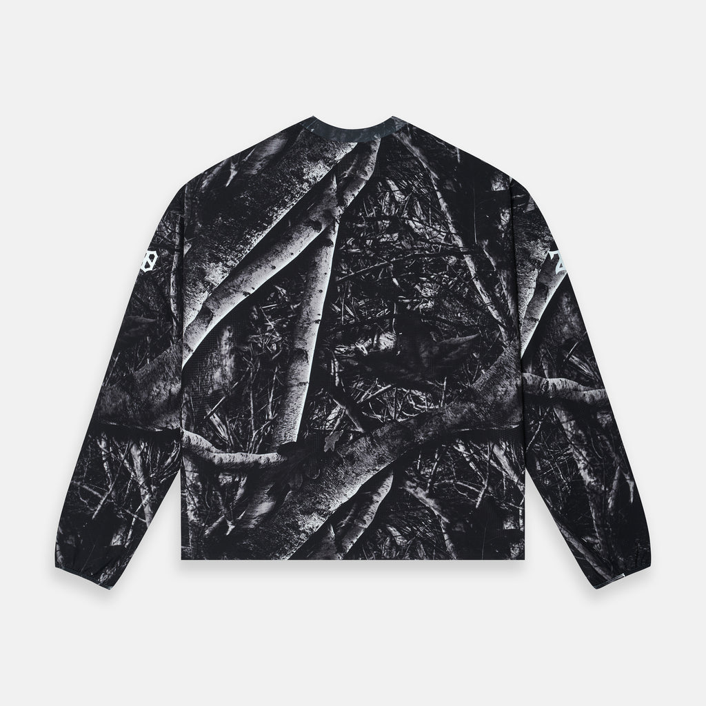 BLACK WOODLAND MESH LONG SLEEVE
