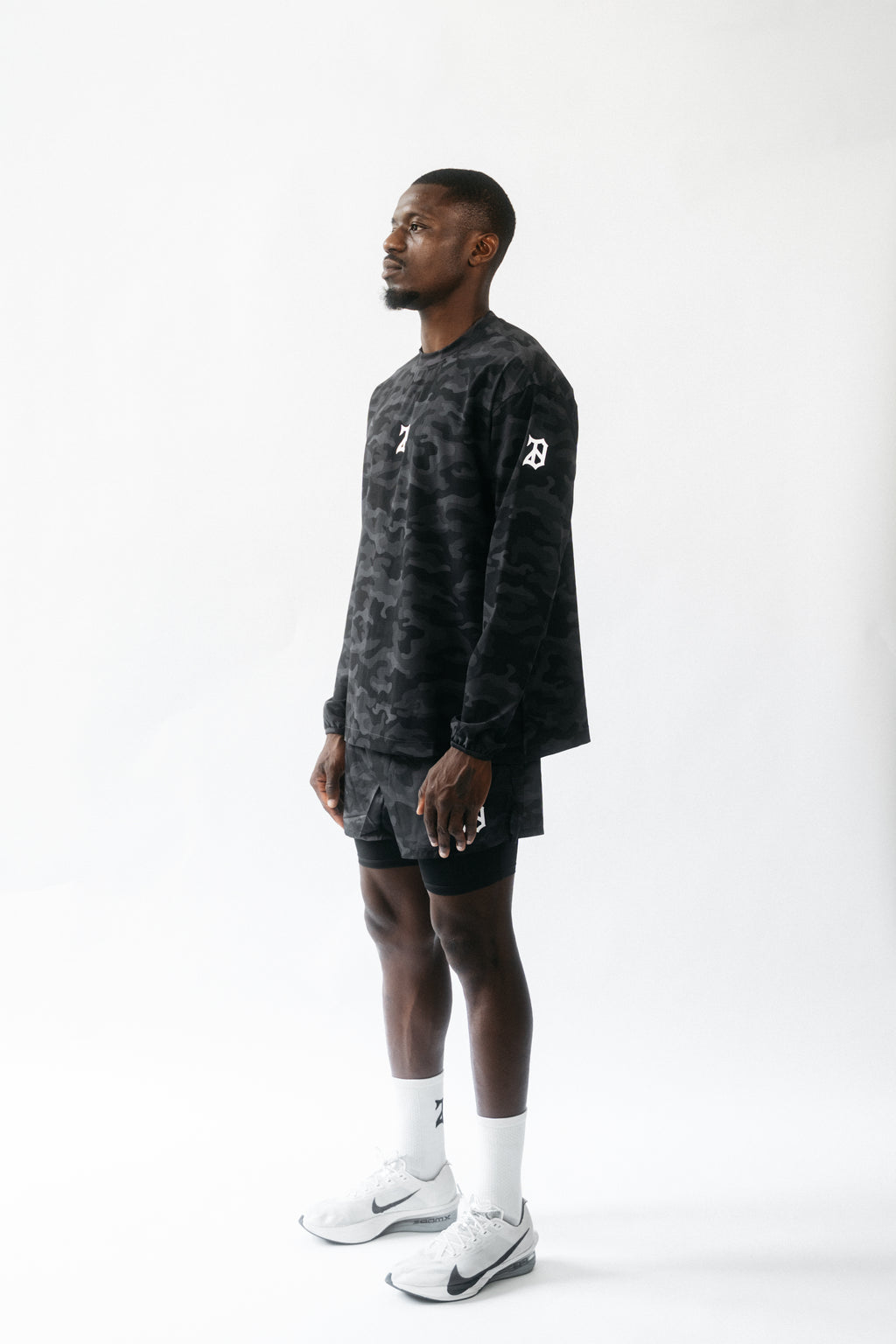 BLACK CAMO MESH LONG SLEEVE