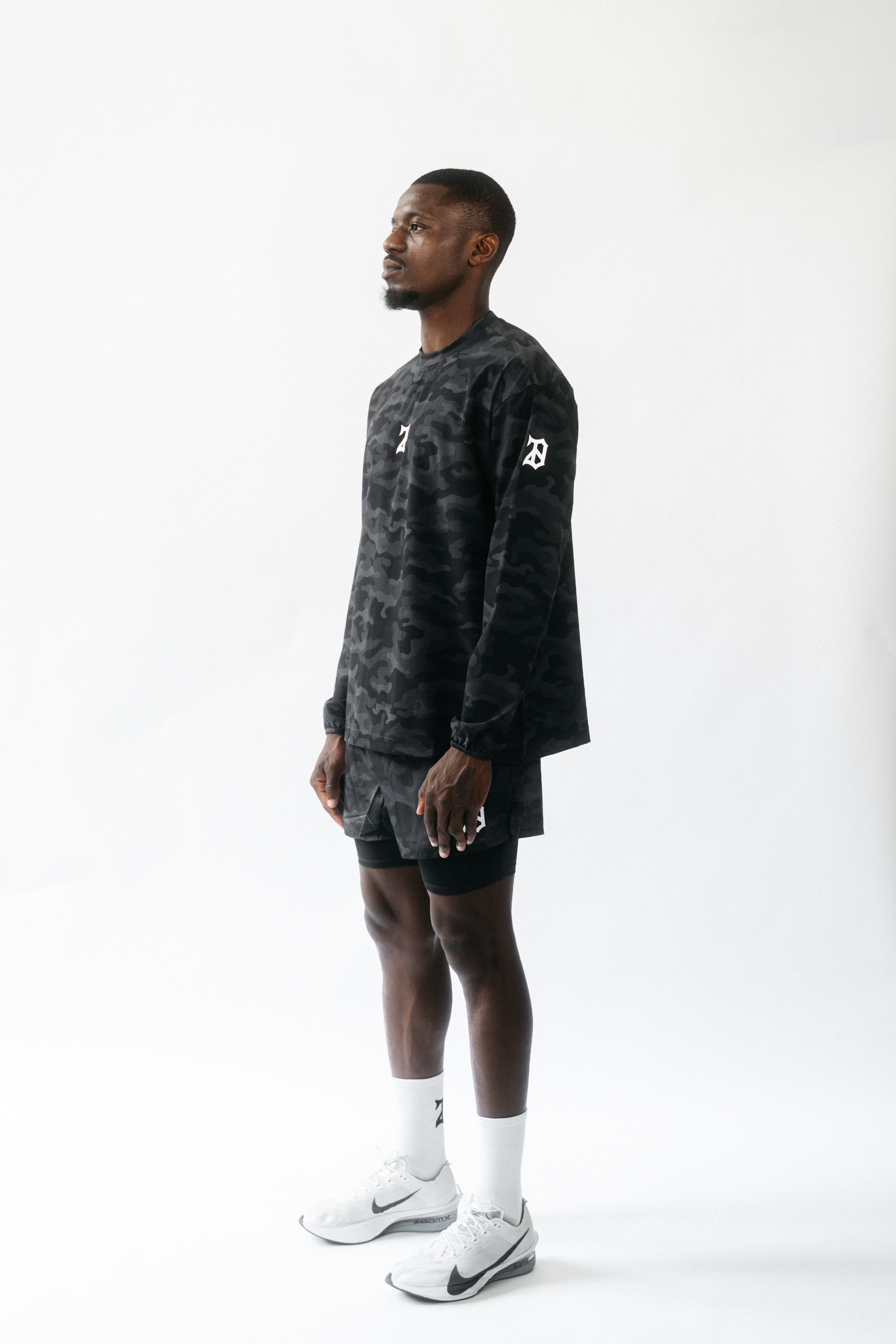 BLACK CAMO MESH LONG SLEEVE