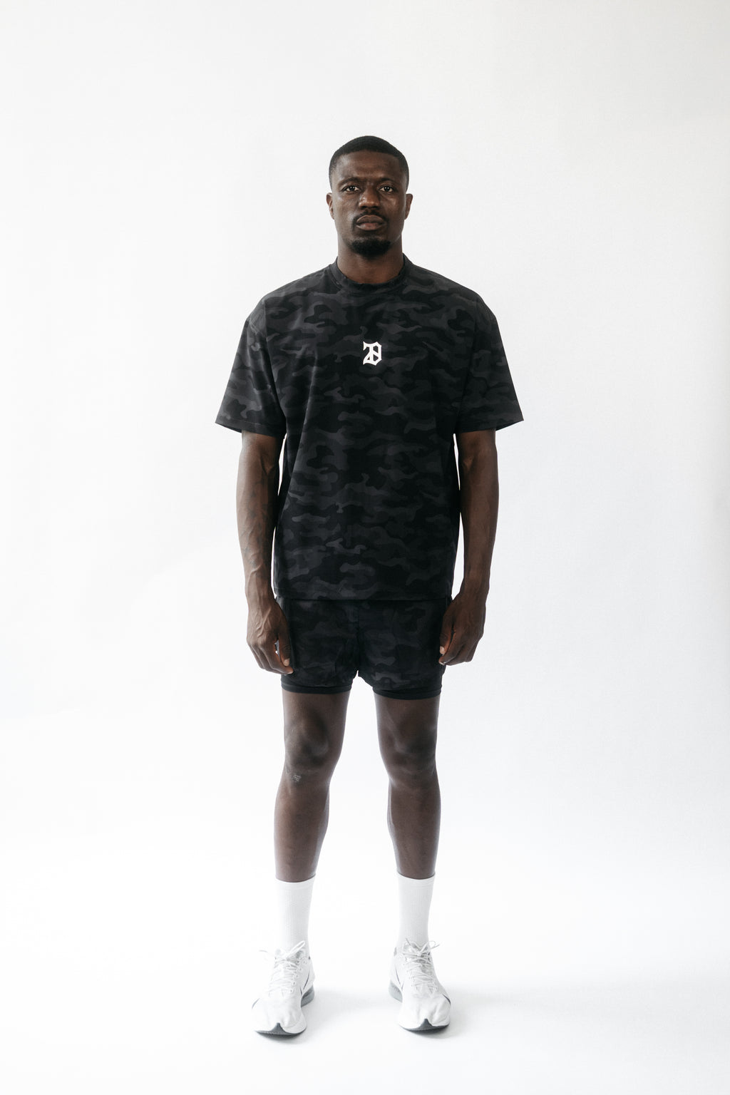 BLACK CAMO MESH T-SHIRT