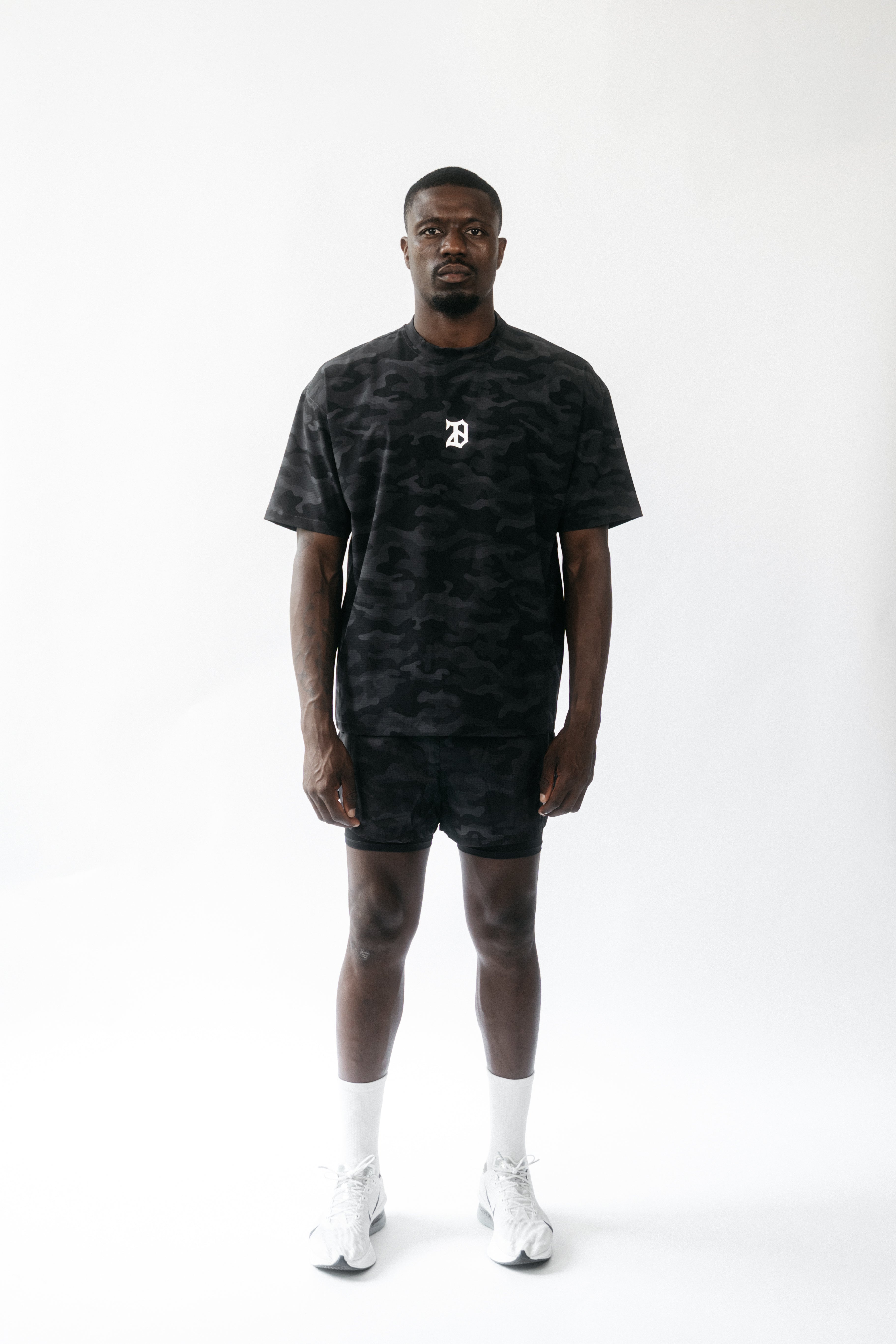 BLACK CAMO MESH T-SHIRT