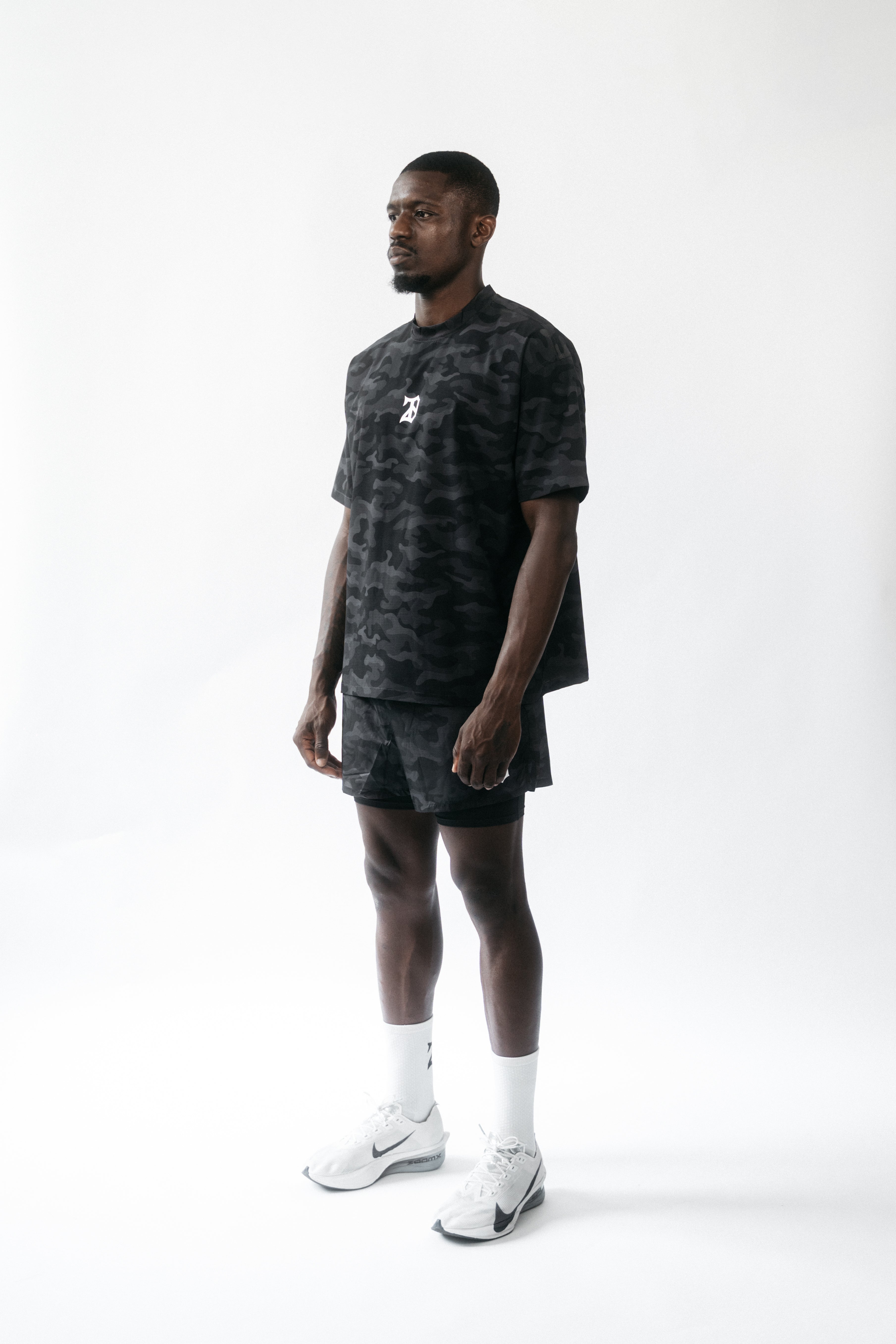 BLACK CAMO MESH T-SHIRT