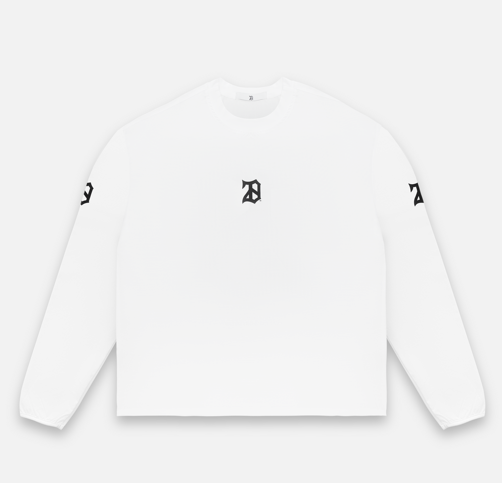WHITE MESH LONG SLEEVE