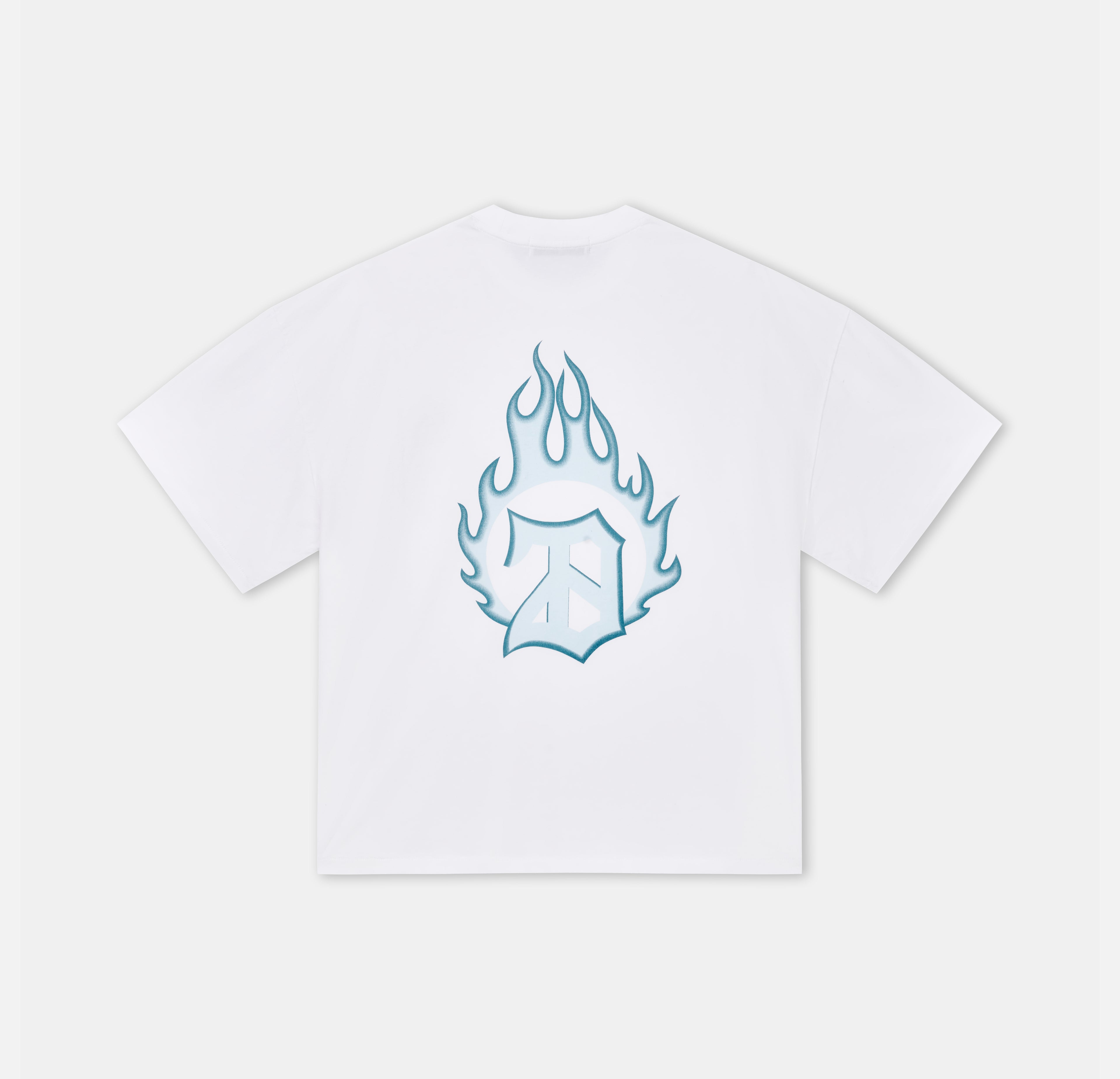 BLUE FLAME GRAPHIC T-SHIRT