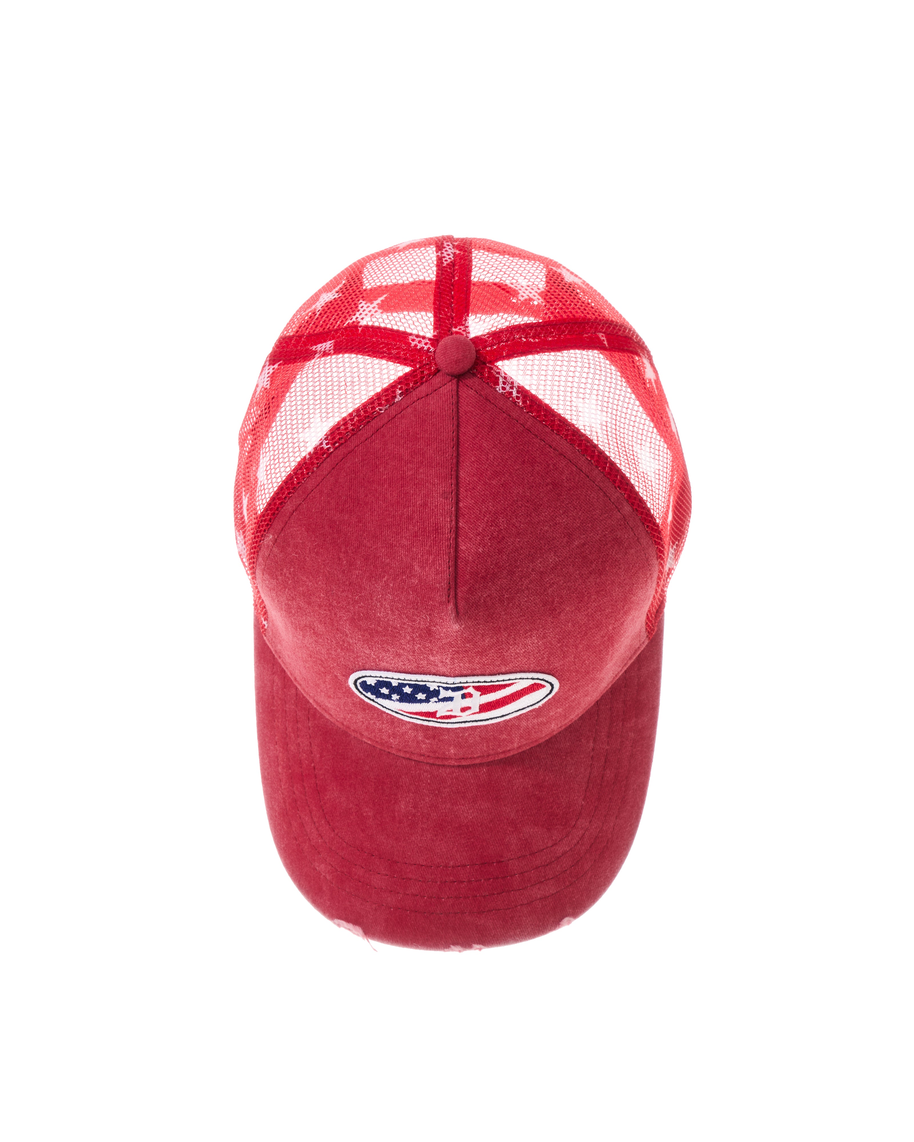 USA TRUCKER CAP RED