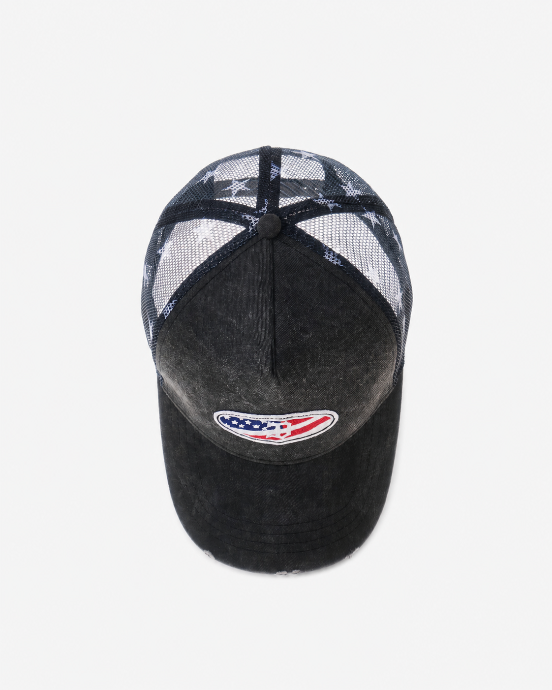 USA TRUCKER CAP WASHED BLACK