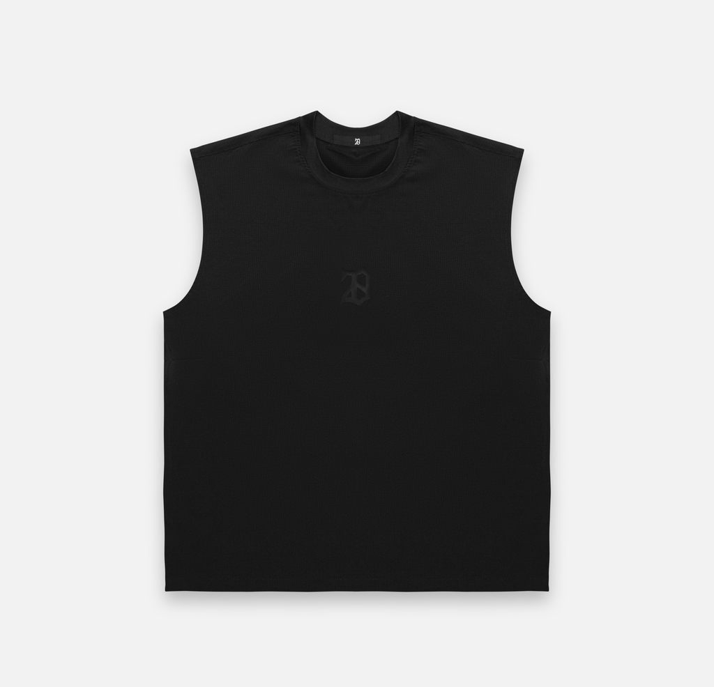 BLACK ON BLACK MESH TANK - 28 CLUB